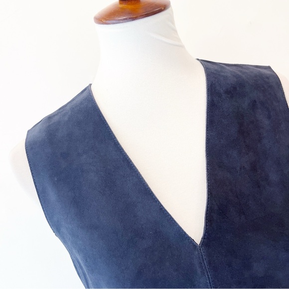 Vince Suede Navy Sheath Dress Size 8 NEW NWT $845 - Picture 3 of 8